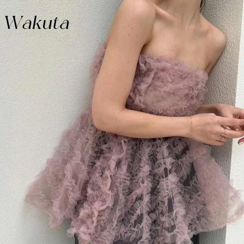 

WAKUTA Japan Style Sweet Stand Sleeveless Tanks Elegant Black Fungus Edge Chiffon Skirt Strap Top Camisa Cuello Peter Pan Mujer