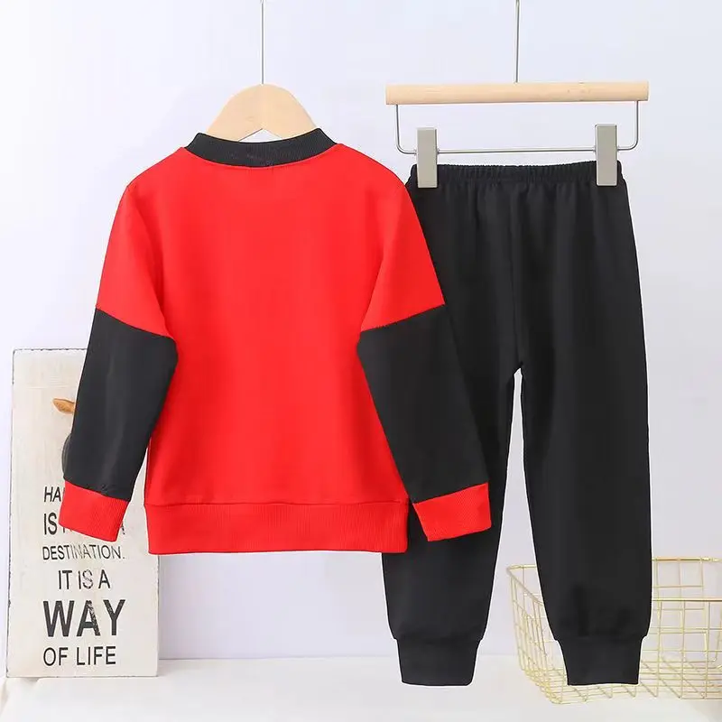 Autumn Baby Boy Clothes Set Children Girls Spider-Man Sweatshirts And Pants 2pcs Suit Sweet Kid Pullover Top Bottom Pajamas