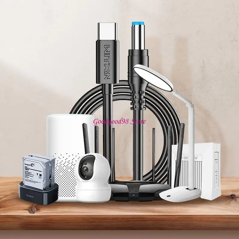 Universal USB C Type-C PD to 15V 5.5x2.5mm Converter Cable for Fan Table Lamp Router Modem Notebook Computer LED Light 