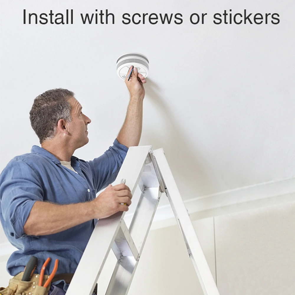 Tuya Cuộc Sống Thông Minh Đầu Báo Khói An Ninh Báo Động Cho WiFi Nhà Báo Cháy 95dB An Ninh Bảo Vệ Hoạt Động Với Alexa Google Home