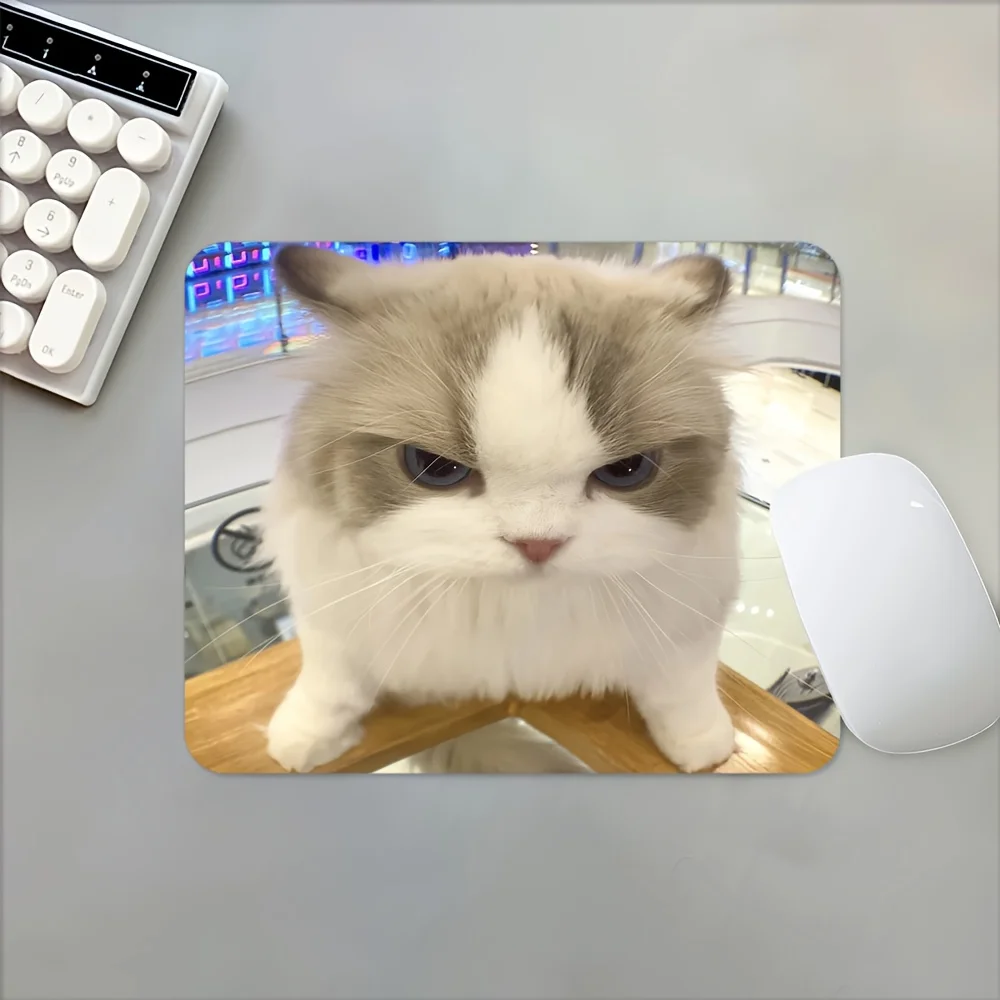 

Anti-slip rubber of the Angry kitten pattern game mousepad is washable and suitable for dental, office decoration and home use