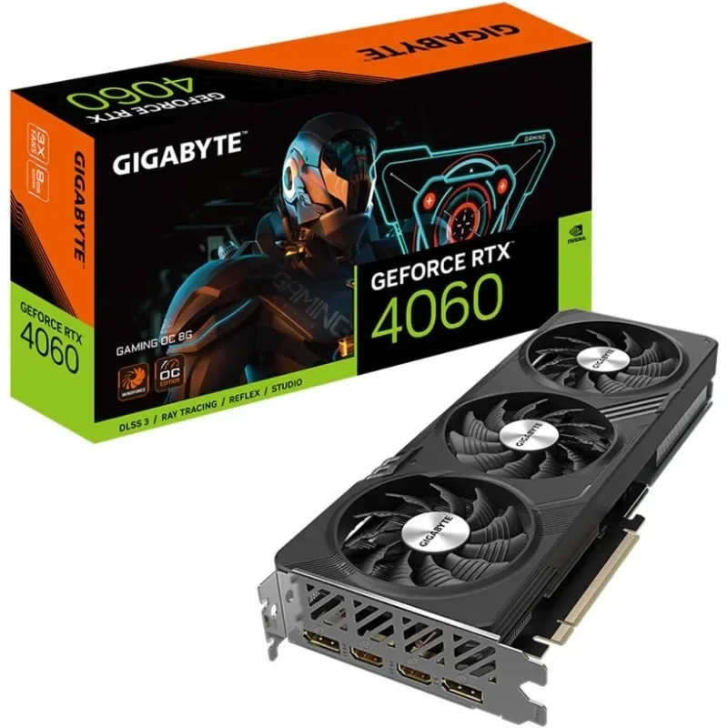 GIGABYTE GeForce RTX 4060 GAMING OC 8G Graphics Card, 3x WINDFORCE Fans, 8GB 128-bit GDDR6, GV-N4060GAMING OC-8GD Video Card