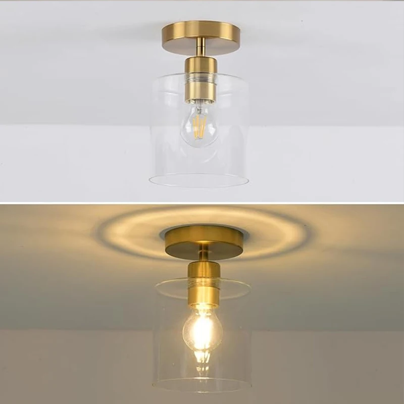 Oil Rubbed Bronze Ceiling Light Modern LED Glass Ceiling Lights Closet Hallway Entryway Indoor Hotel Living Room Decoration Lamp