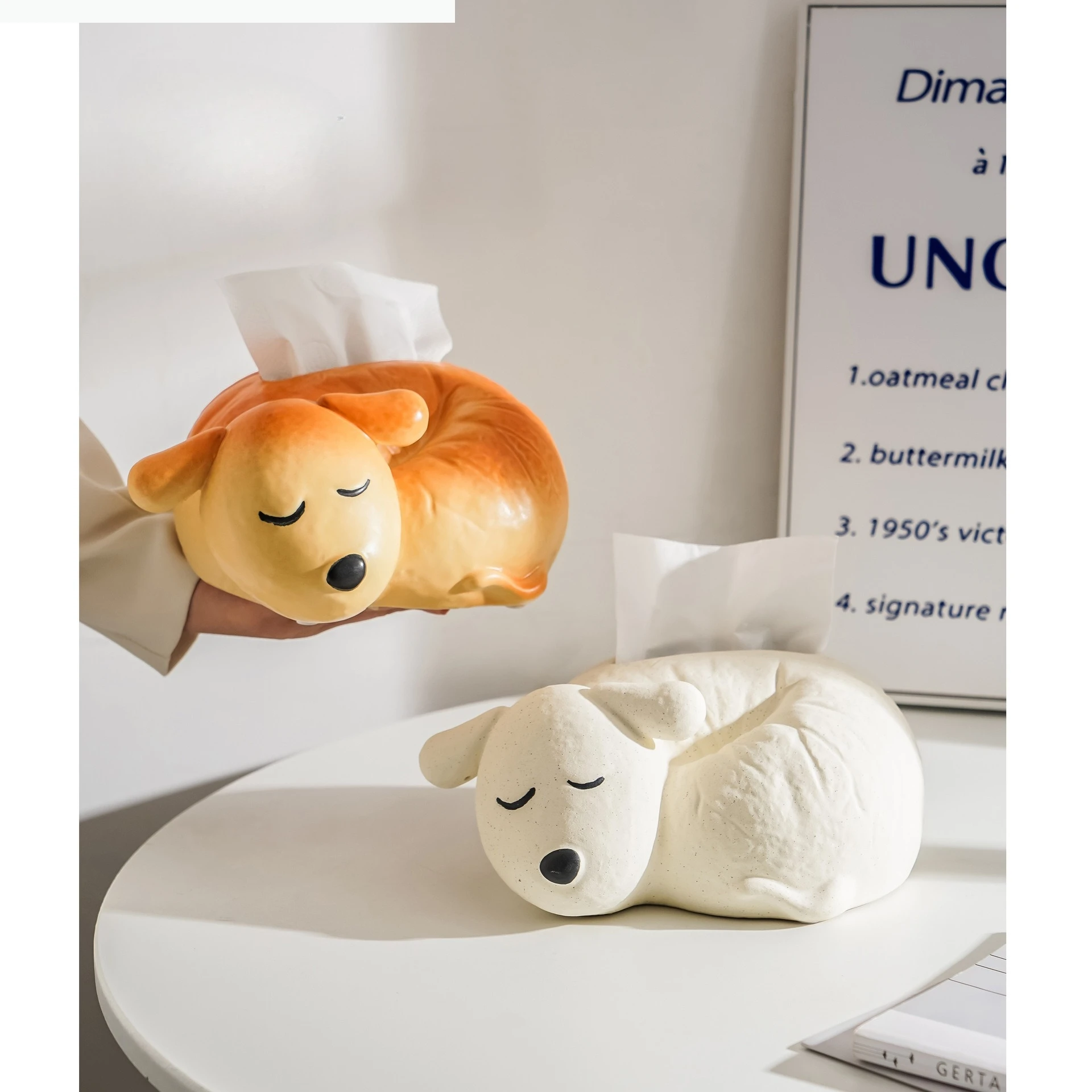 Ceramics Dog Removable Tissue Box Coffee Table Desk Storage Decoration Animal Ceramic Tissue Box Bedside Table Paper