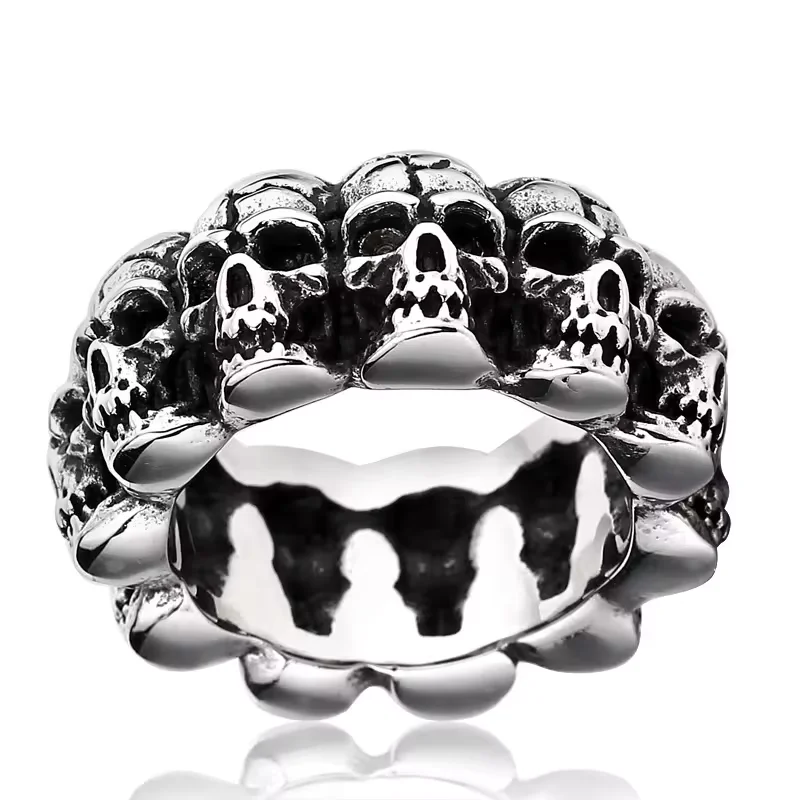 BEIER 316L Stainless Steel Skull Ring Men\'s Ring Punk Biker Party Gothic Jewelry High Quality