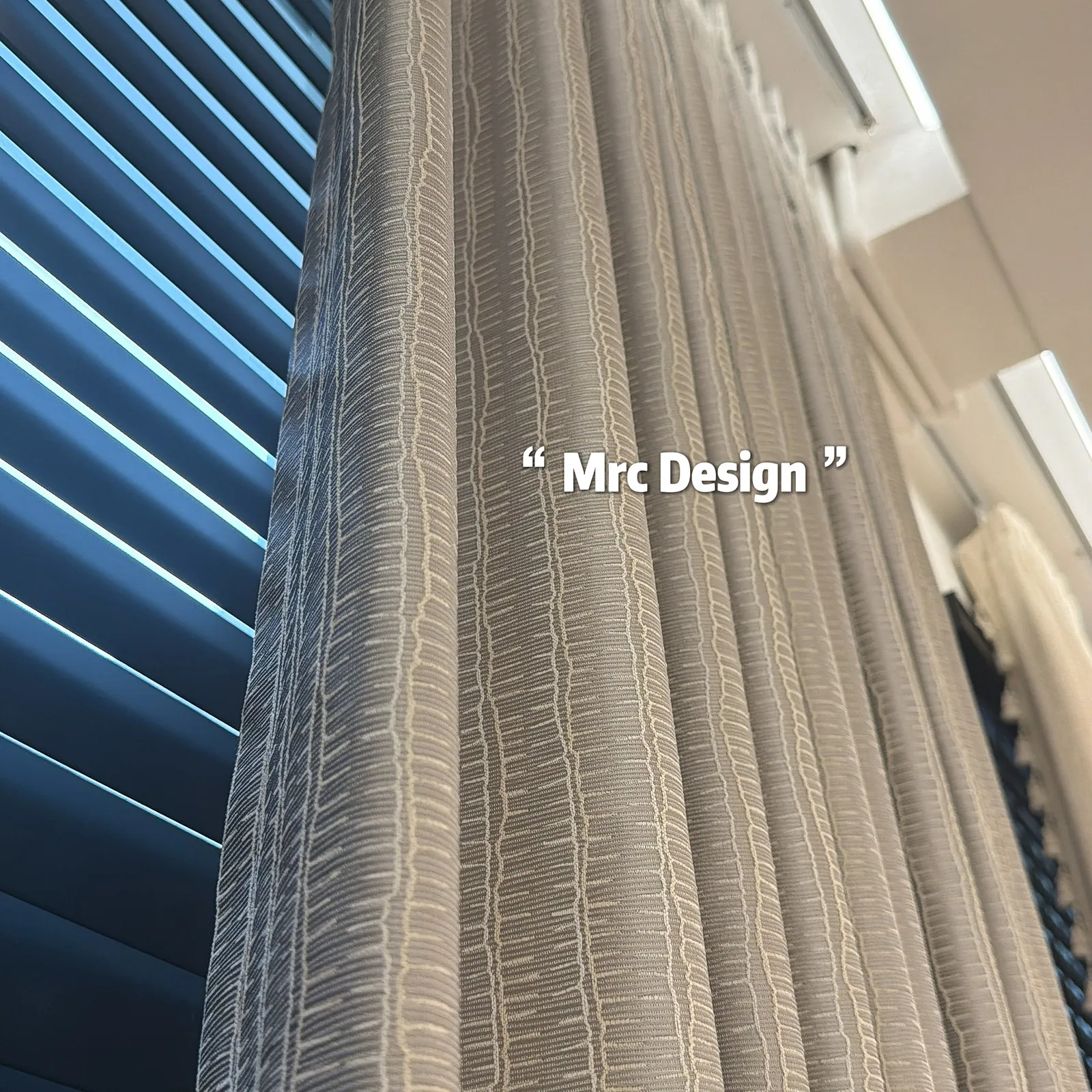 Customized New Line Jacquard Grey Beige Curtains for Living Room Bedroom Balcony French Window Finished Partition Curtain