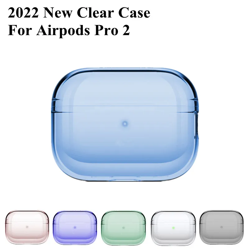 Capa protetora transparente para airpods pro 2, tpu, pele macia, à prova de choque, projetada para
