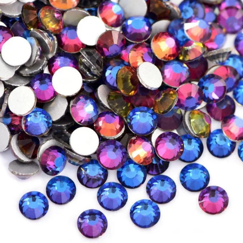 Rainbow Red Blue Green Volcanic Non Hotfix Rhinestones SS16 SS20 1440pcs Loose Glass Rhinestone DIY for Bags Shoes Decorations