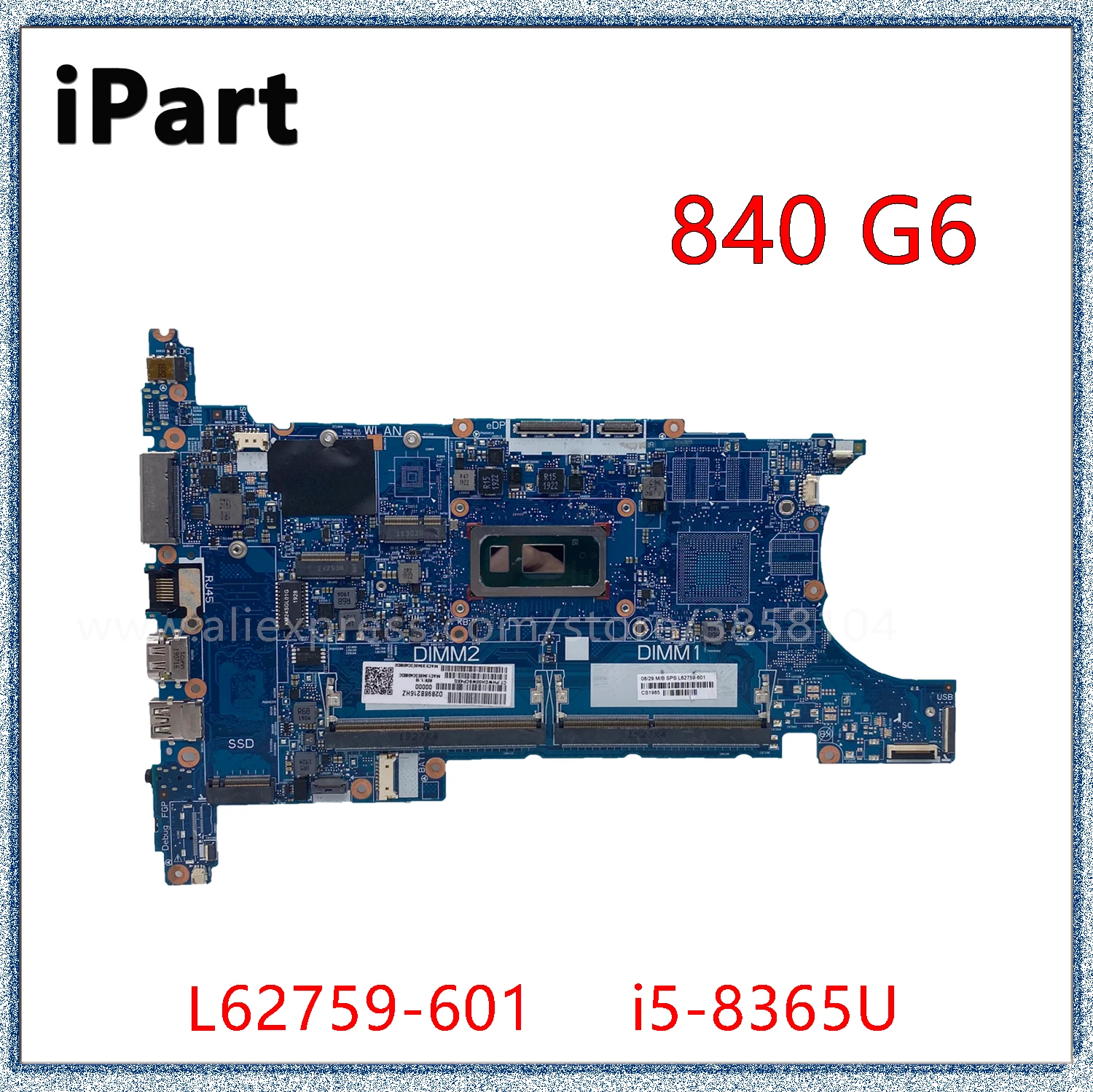 For HP EliteBook 840 G6 850 G6 Laptop Motherboard With I5-8365U CPU DDR4 L62759-601 L62759-001 6050A3022501-MB-A01