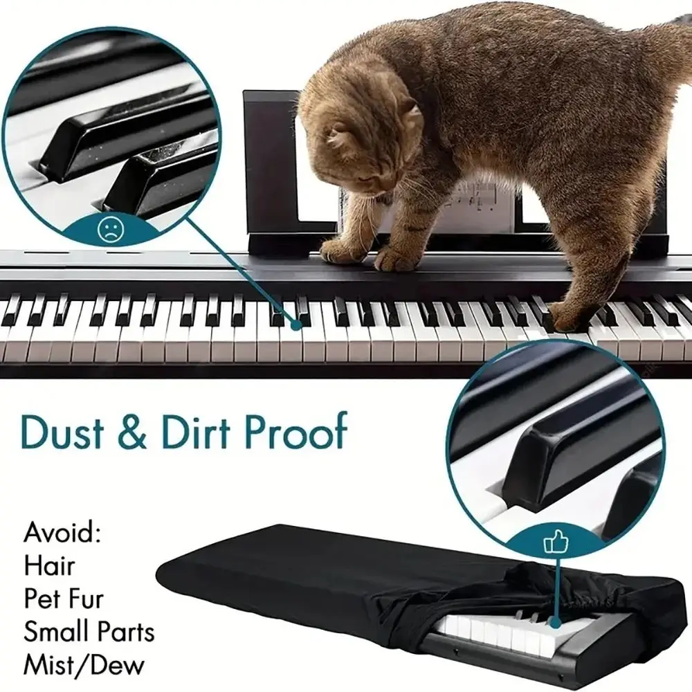 1Pcs 61/88 Keys Keyboard Dust Cover Waterproof Canvas Piano Cover Dustproof Foldable Piano Keyboard Cover