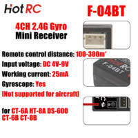 HotRC F04BT 4CH 2.4G Gyro Mini Receiver PWM 4V-9V DC for RC Car Aircraft Tank Ship Boat Toy Part CT-6A HT-8A DS-600 CT-6B CT-8B