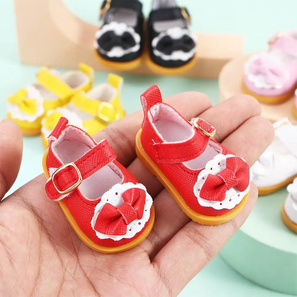 DIY Doll Kids Toy 5.5cm 14 Inches Cotton Doll Handmade Boots Doll Shoes Mini Bow Shoes Doll Leather Shoes Doll Casual Shoes