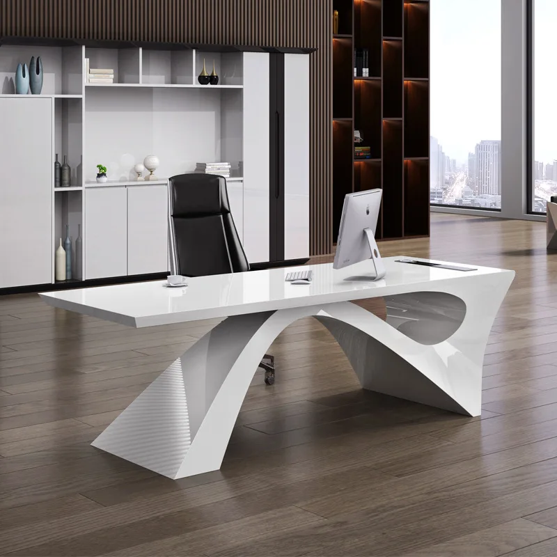 LBZ18 Contemporary Elegant Modern Desk Modern Commercial Office Furniture Design Manager Boss Office Desk Bureau