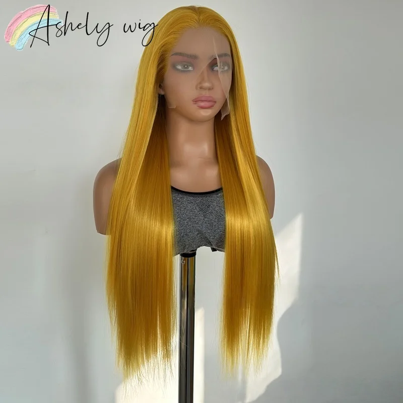 Yellow Blonde Wig 13x4 HD Lace Front Wig 26inch Palladium of Winx Club Long Straight Wig Nature Looking Synthetic Cosplay Wigs