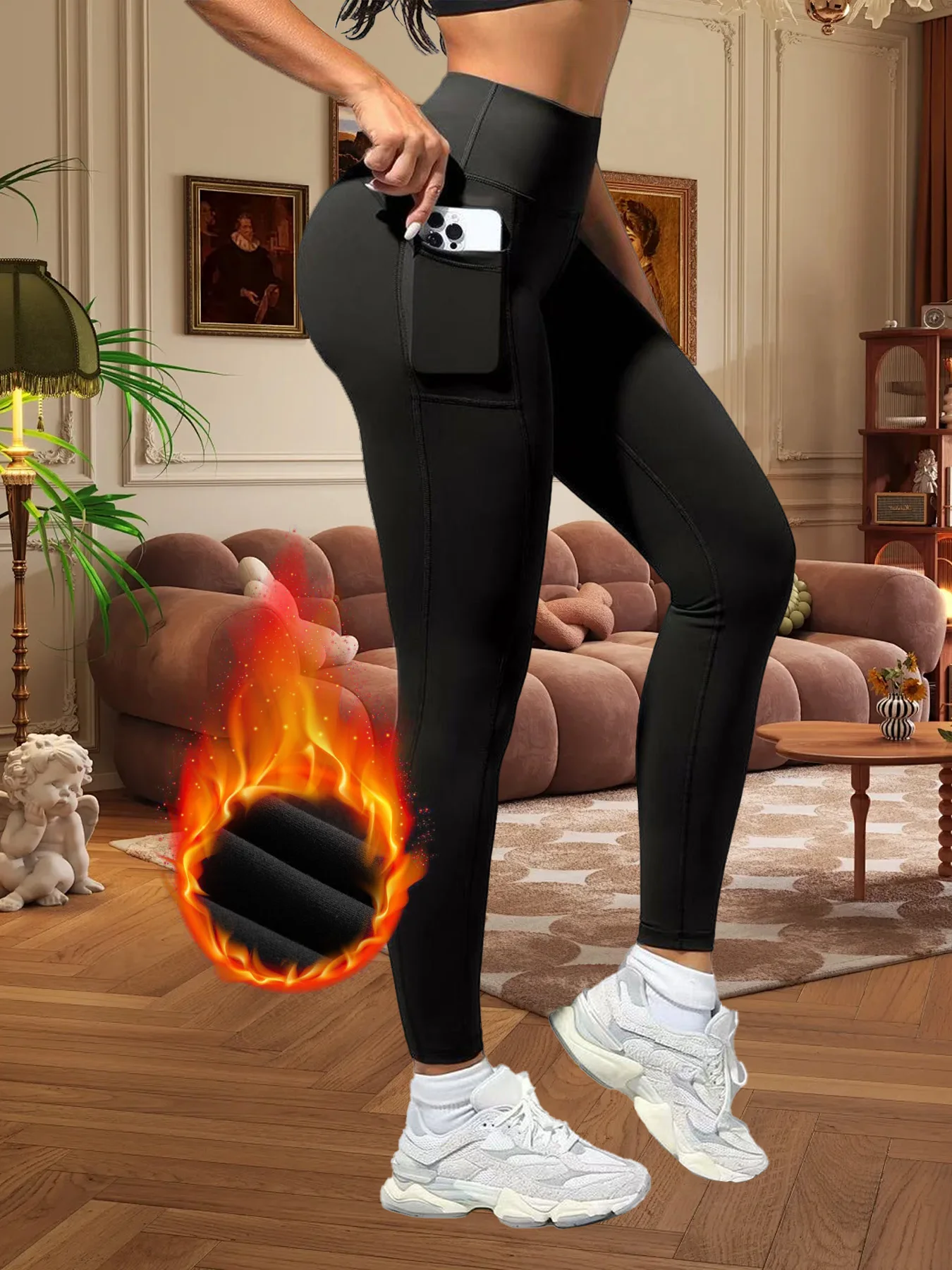 Schlankheits-Leggings mit hoher Taille für Damen, Fitness, Laufen, Yoga, reine Farbe, sexy Bauchkontrolle, Sportbekleidung für Damen