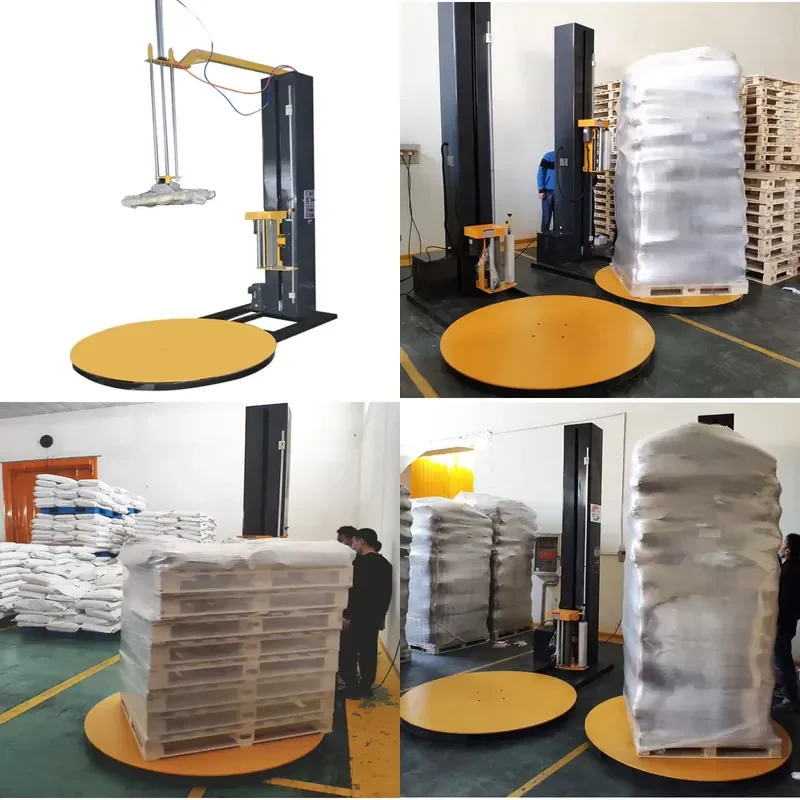 for High Quality Low Price Electric Automatic Plastic Film Stretching Packaging Machine Suitable for Paper Wood Simple