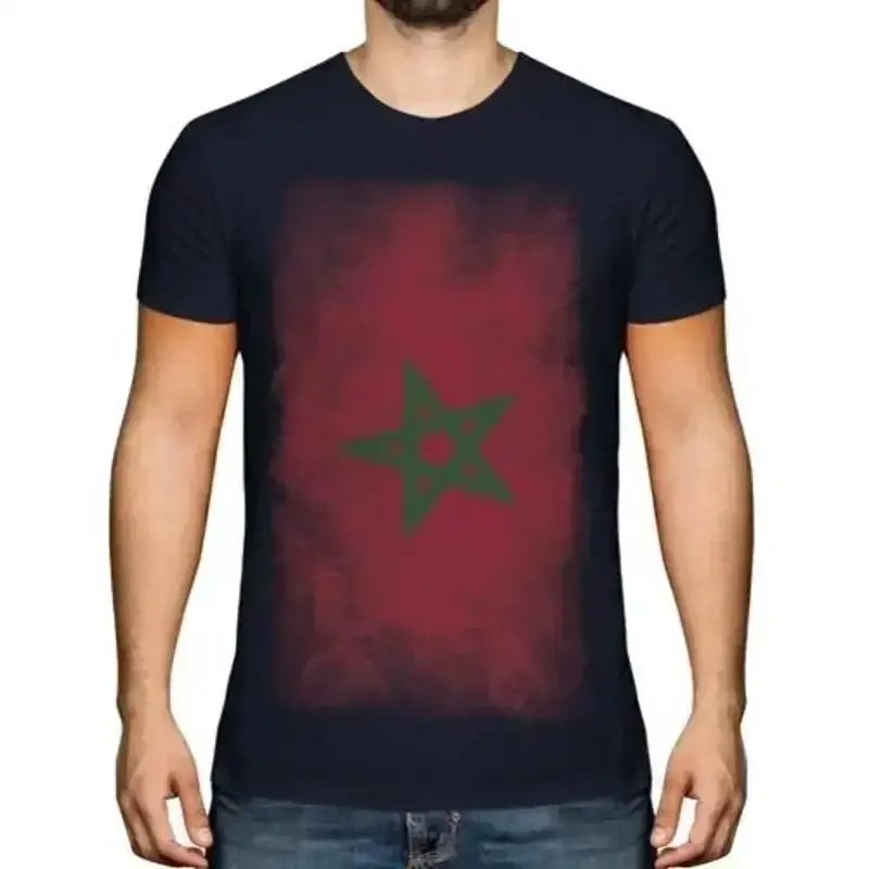 Marokko Verblaßte Flagge Herren TShirt Amerruk AlMa ? Réb Elme ? Rippen
