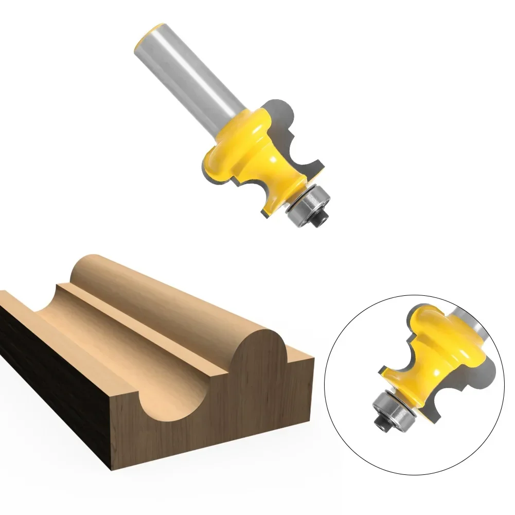 1PC 1/2" 12.7MM 12MM Shank Milling Cutter Wood Carving Bead Molding Router Bit Flute & Beading Line Woodworking Tenon Cutter