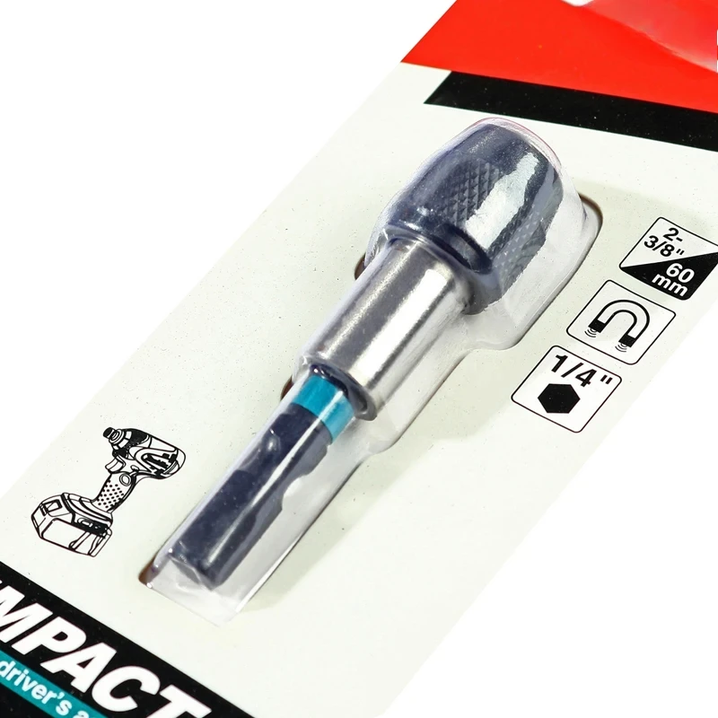 Impact Black Magnetic Bit Holder 60MM 1/4" Hexagonal Handle Magnetic Sleeve Drive Bit Tool Accessories Adapter image 5