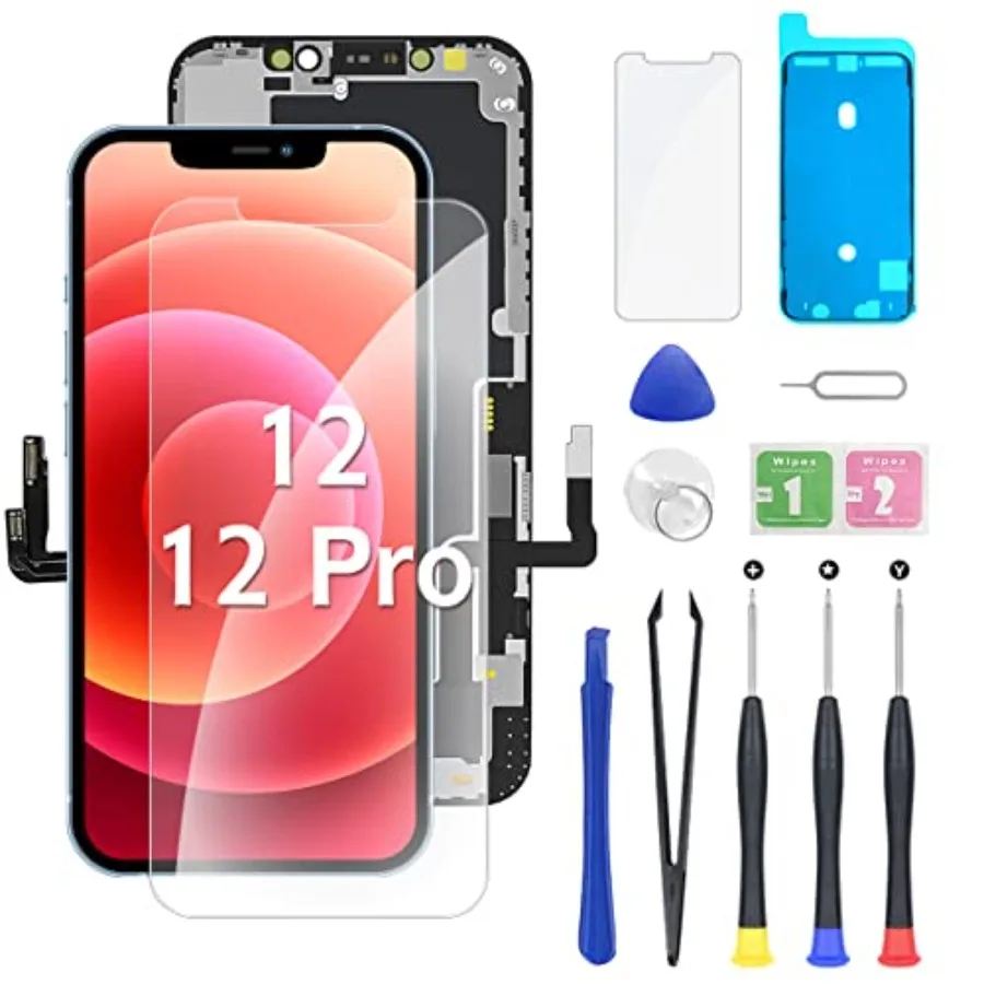 

for iPhone 12 12 PRO Screen Replacement Kit Full HD LCD 6.1'' Display and 3D Touch Digitizer Assembly with Repair Tools Compati