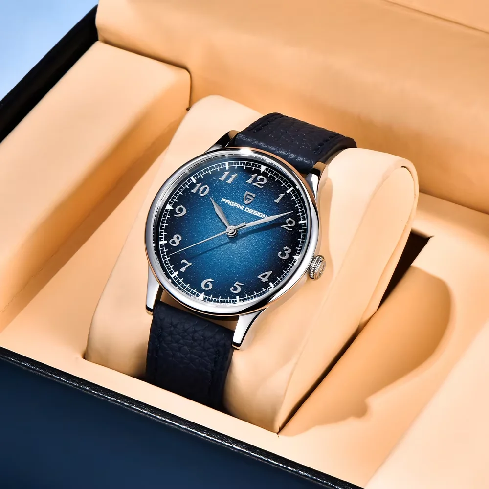 New Top Luxury PAGANI DESIGN Retro Fashion Leather Watch JAPAN TMI VH31 Quartz Watch Sport Waterproof Gift Watches for Man+box