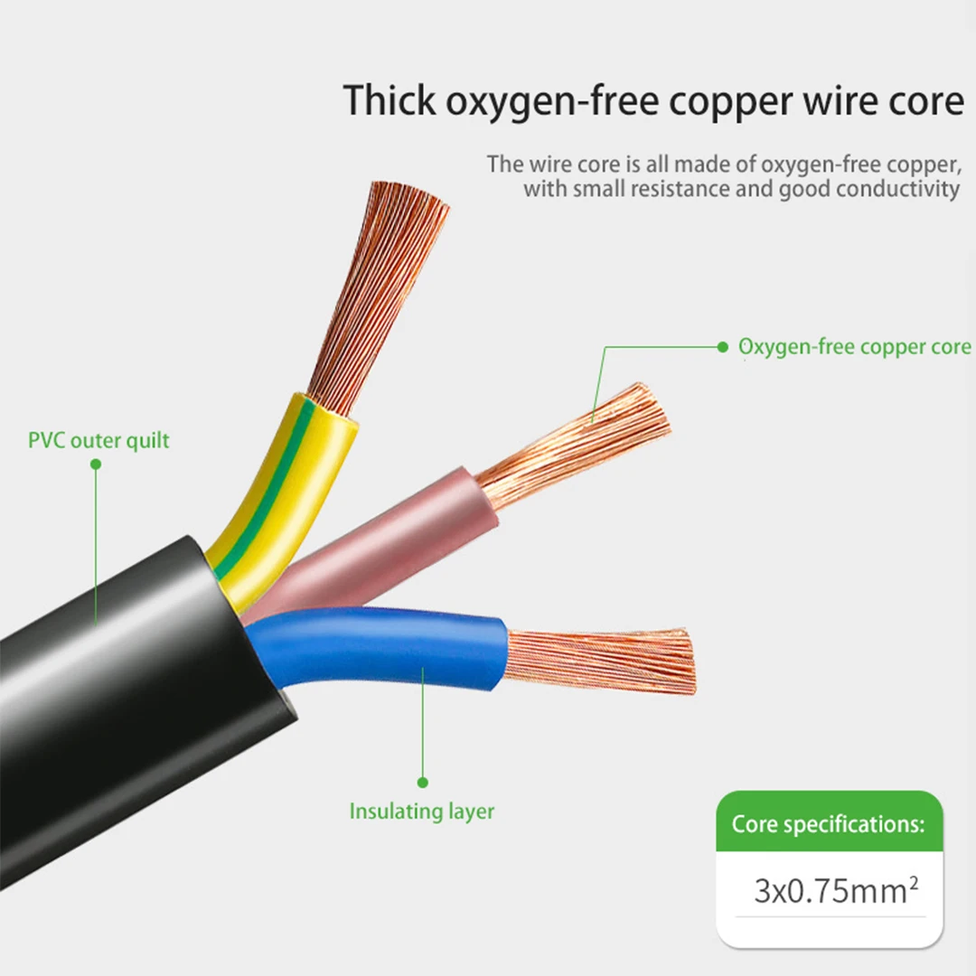 Australian standard three plug character tail power cord AC plug line 10A250V for home air conditioning/computer host/monitor