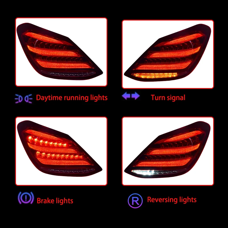 Voor Mercedes-Benz C-klasse W205 C180 C200 C260 C63 2015-2021LED achterlicht montage DRL signaallicht achteraf inbouwen S-klasse achterlicht