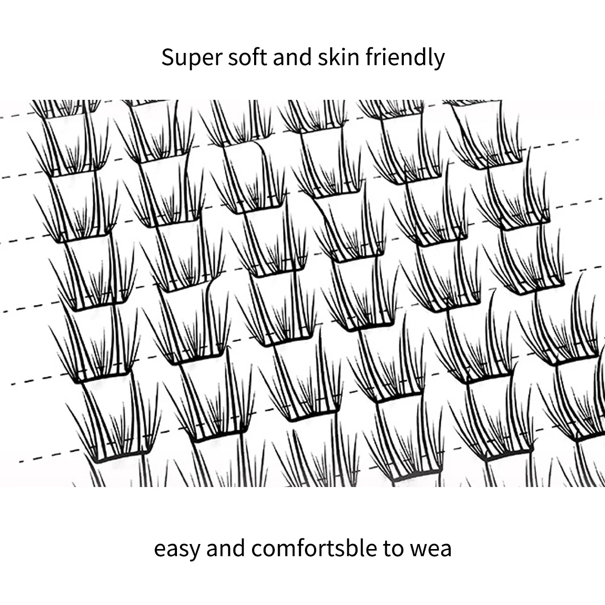 60 クラスター超薄型ラッシュストリップ目に見えないクラスターまつげ液体ボンドまつげで無重力の自然な延長効果を実現