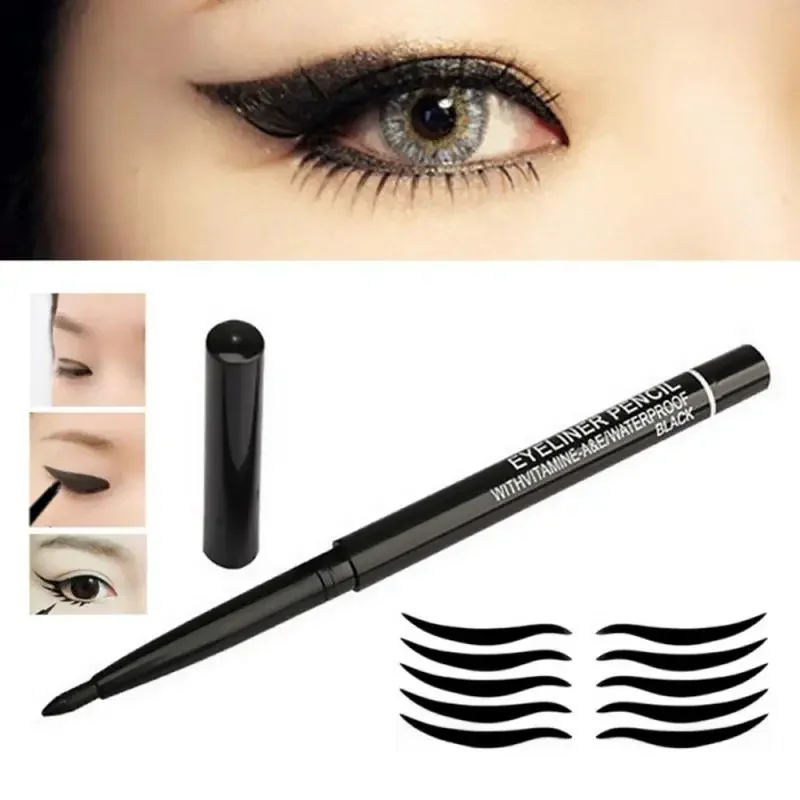 1/3 stücke Frauen Make-up rotierenden einziehbaren Eyeliner Bleistift wasserdicht schwarz braun Eyeliner Stift