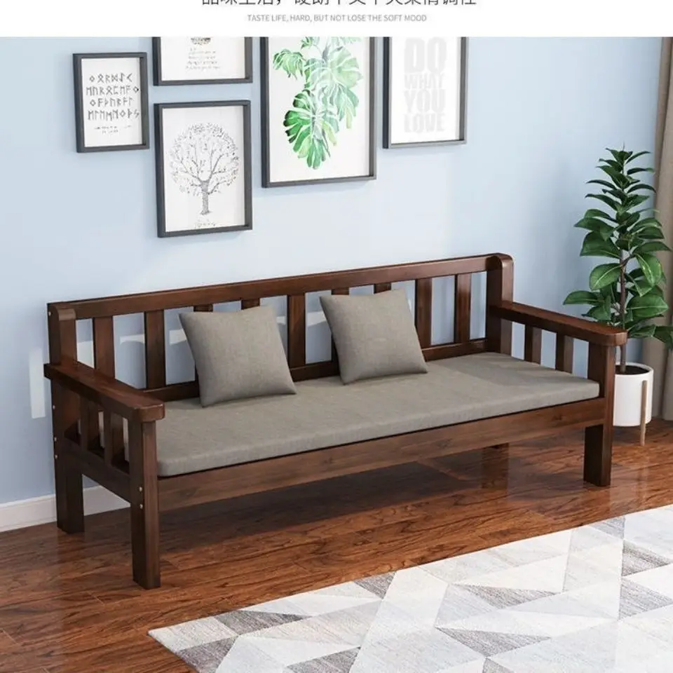 

Solid wood sofa household balcony leisure back chair rental room small apartment living roomsingle double triple sofachair