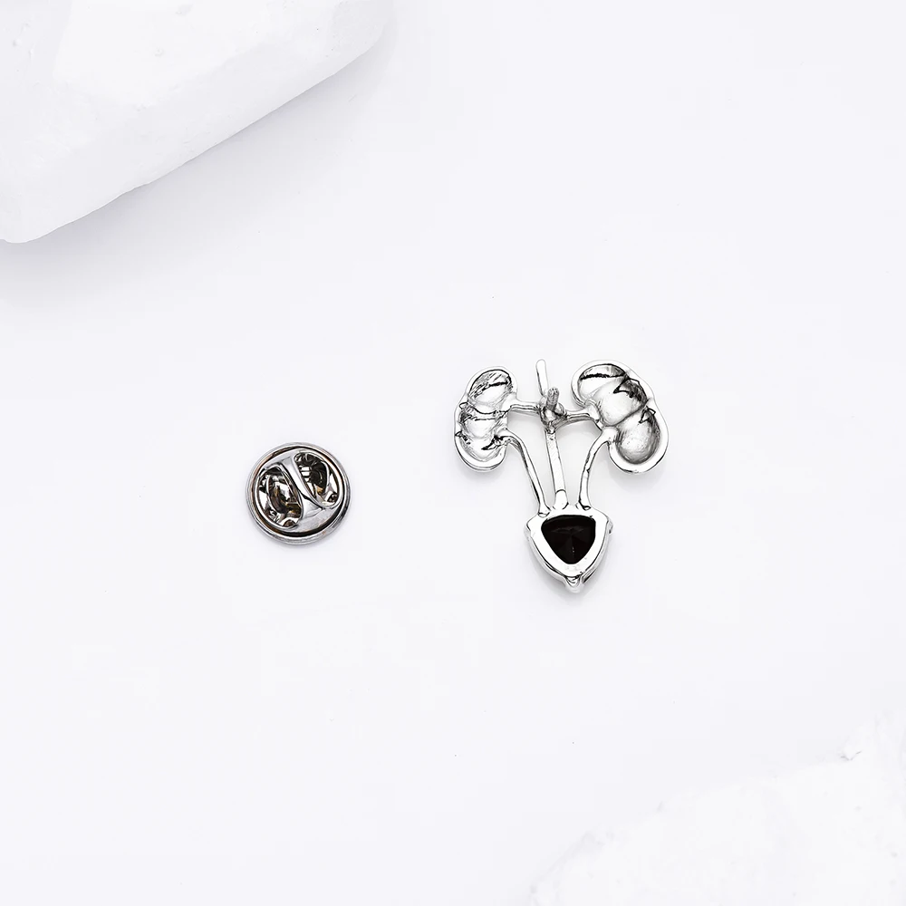 Hanreshe مطعمة الكريستال الفاخرة الكلى بروش التشريح الطبية الكلاسيكية التلبيب شارة دبابيس مجوهرات ل المسالك البولية طبيب ممرضة