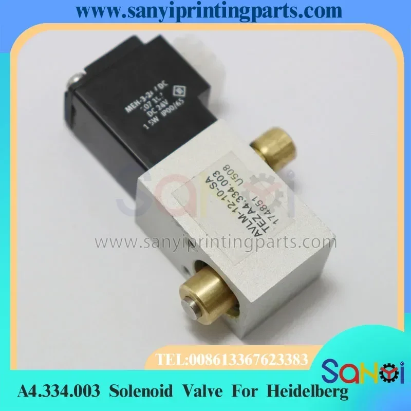จัดส่งฟรี คุณภาพดีที่สุด A4.334.003 โซลินอยด์วาล์ว AVLM-12-10-SA สำหรับเครื่องพิมพ์ไฮเดลเบิร์ก QM46 SM52 SX52 อะไหล่เครื่องพิมพ์