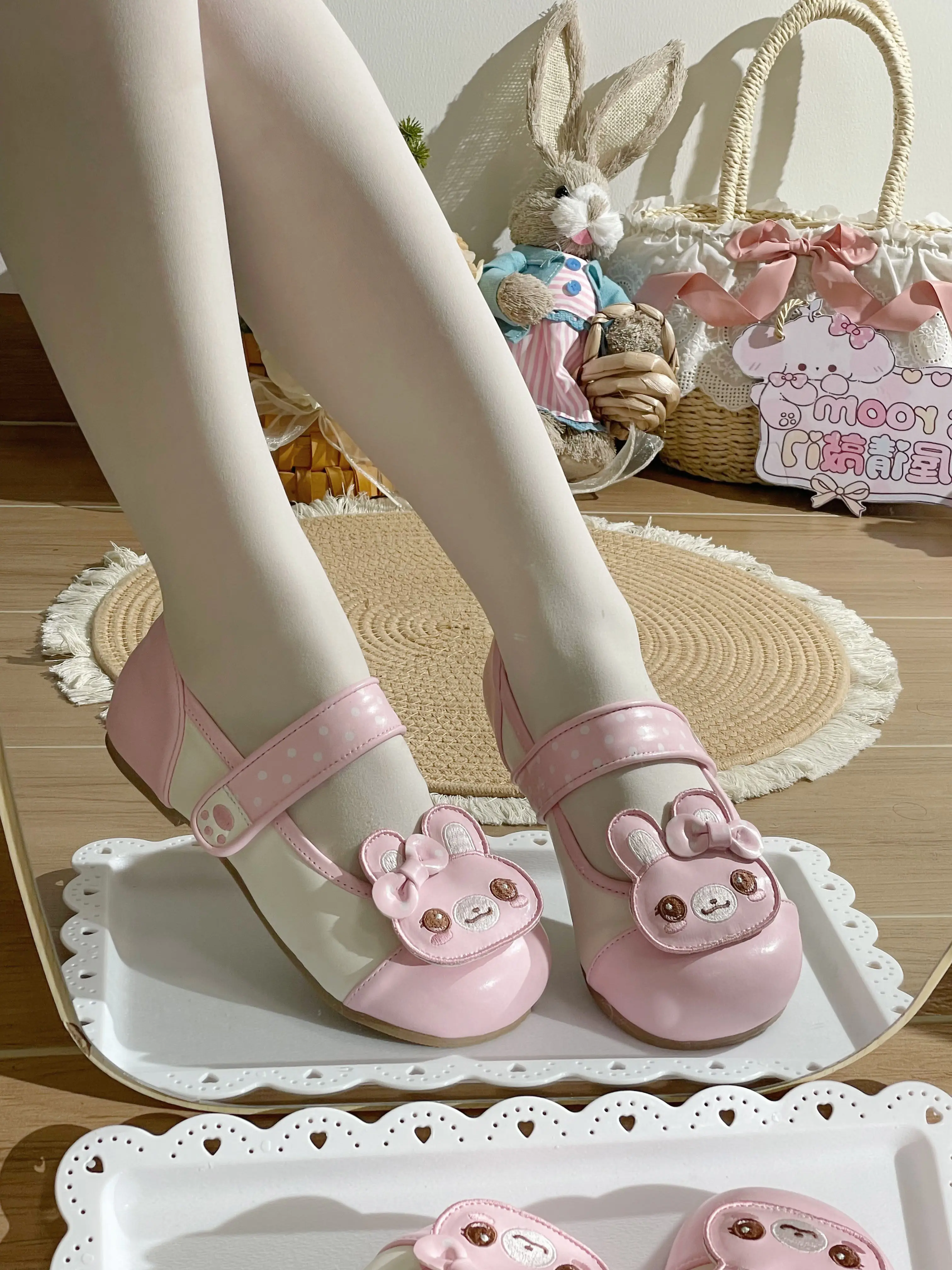 Lolita Mary Jane Schuhe Pink - close-up view