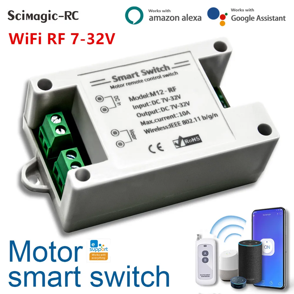 Ewelink DIY Smart Motor With Remote Control Switch WIFI DC 12V 24V Garage Door Timer Voice Control Work With Alexa Google Home