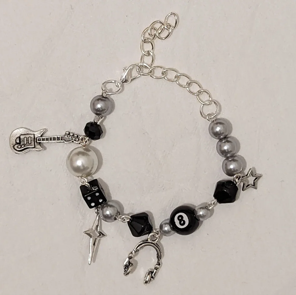 Handmade Y2K Jewelry AM Theme Charm Rock Bracelet