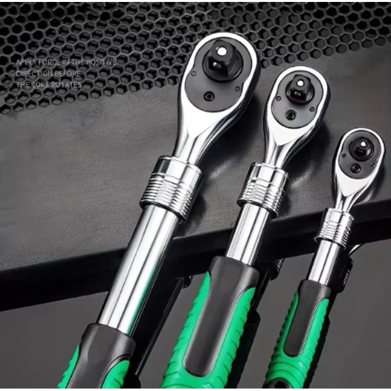 72 Tooth Quick Release Ratchet Wrench Set 1/2 1/4 3/8 3 Sizes Socket Wrenches Two-Way Repair Tools for Vehicle & Bicycle