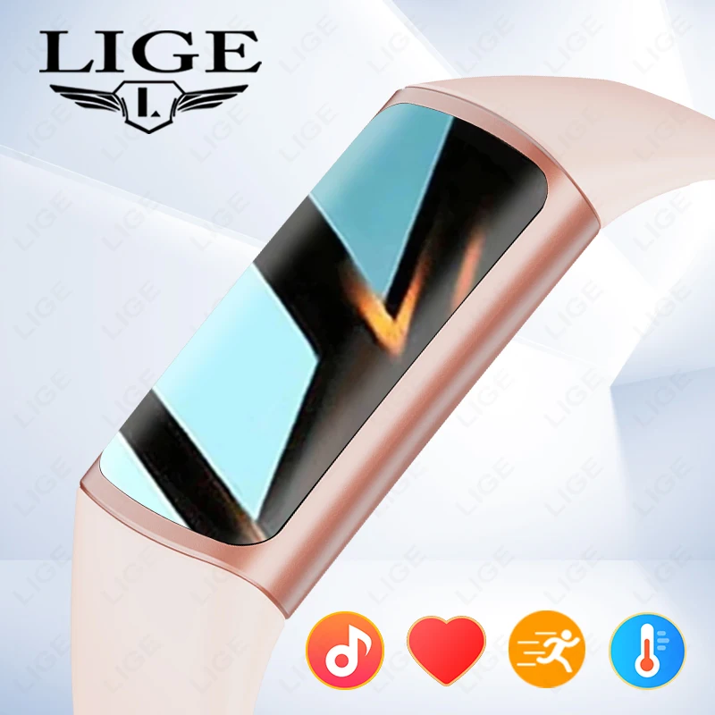 LIGE AMOLED Screen Smart Wristband 2026 Sport Fitness Heart Rate Tracker Smartwatch Waterproof Smart Bracelet For Men Women New