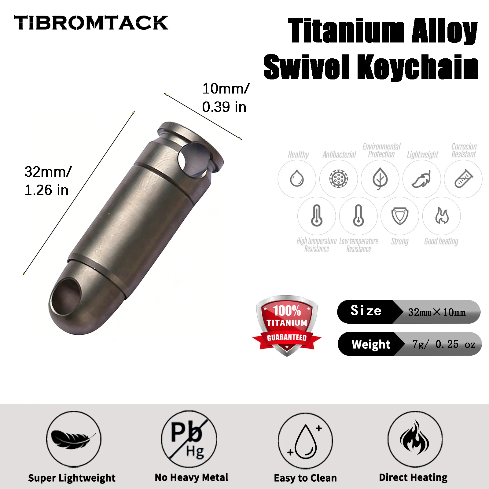 TIBROMTACK Gr5 Titanium Alloy Quick Release Key Ring, Detachable Key Ring Quick Release, Multifunctional Keychain with Courier U