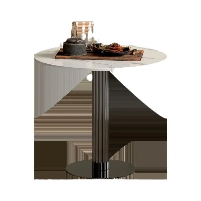 Modern Iron Frame Espresso Dinner Table Compact Size FSC Certified Stable Base with Drawers Sturdy Construction