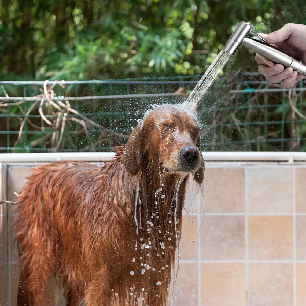

Держатель для ручного душа, износостойкий, самоочищающийся, с распылителем для биде, 2-ходовым переключателем и шлангом, набор для унитаза, распылитель из нержавеющей стали