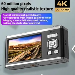 4K Digital Camera 16X Optical Zoom Waterproof Telescopic Lens HD Dual Screen Selfie Beauty Home Video Record PC Camera