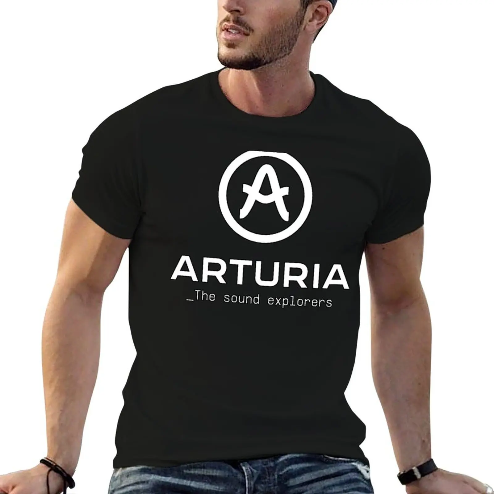 Camiseta Arturia masculina casual, camisetas masculinas de algodão macio, camiseta masculina