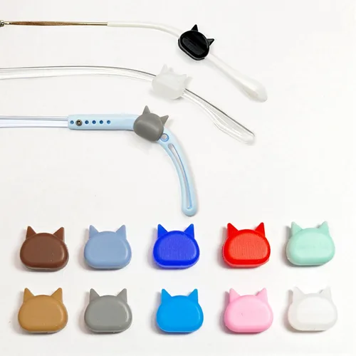 Imagen 2 del producto Ganchos para las orejas fijos de gato de silicona, orejeras antideslizantes bonitas, almohadillas deportivas para niños y adultos, accesorios para gafas de colores