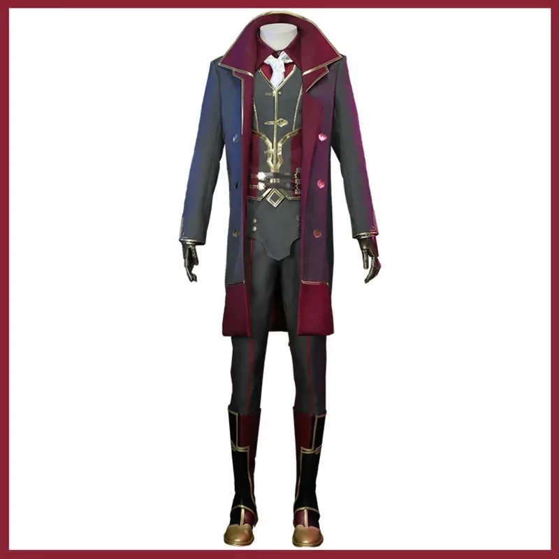 Kostum Cosplay Game LOL Arcane Silco Anime Seragam Militer Jas Hujan Boot Wig Pria Dewasa Setelan Pesta Natal Halloween f;'d;