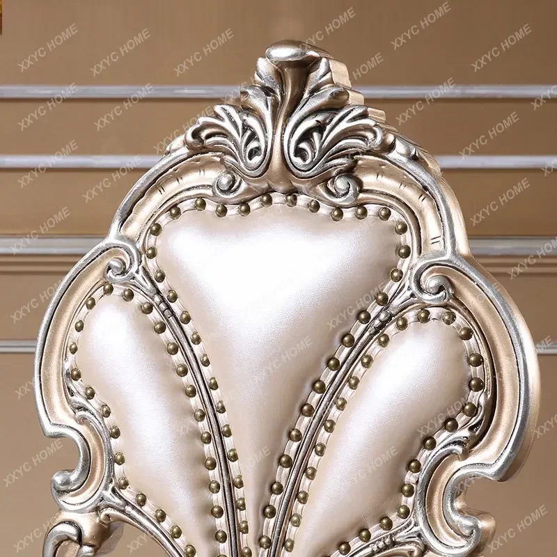 Dining chair high-end leather furniture solid wood leisure chair luxury
