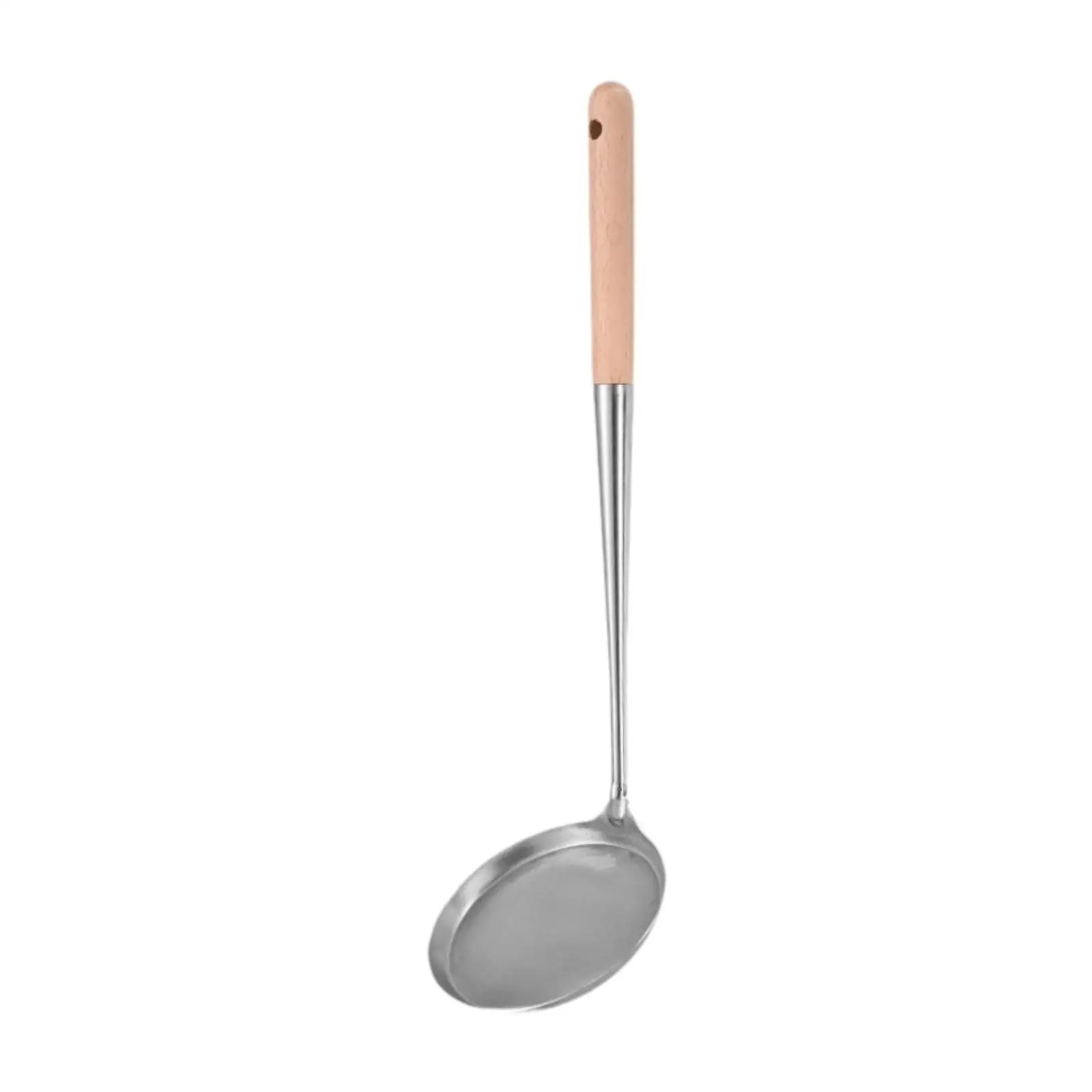 Cake Frying Spoon Rosette Maker Rustproof W/ Anti-scald Wooden Long Handle Frying Ladle Kitchen Cooking Utensil for Household