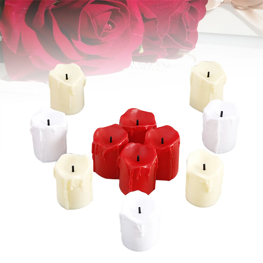 LED Simulation Multicolor Lamp Powered Flickering Tea Light Romantic Home Wedding Birthday Party Decoration Warm