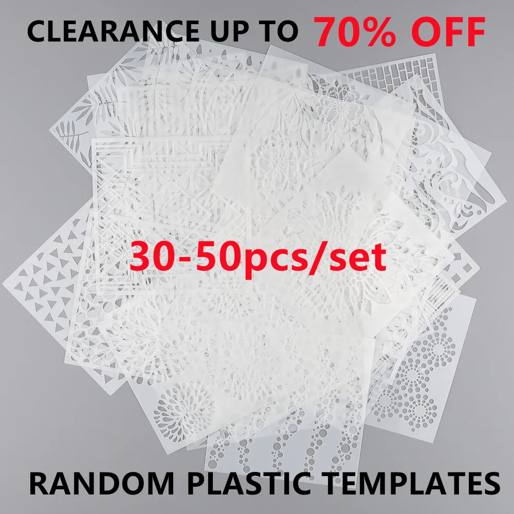 

30-50pcs/set Clearance Random Plastic Stencils for DIY Scrapbook Lucky Bag Craft Stencils Worth Twice or Triple What You Pay