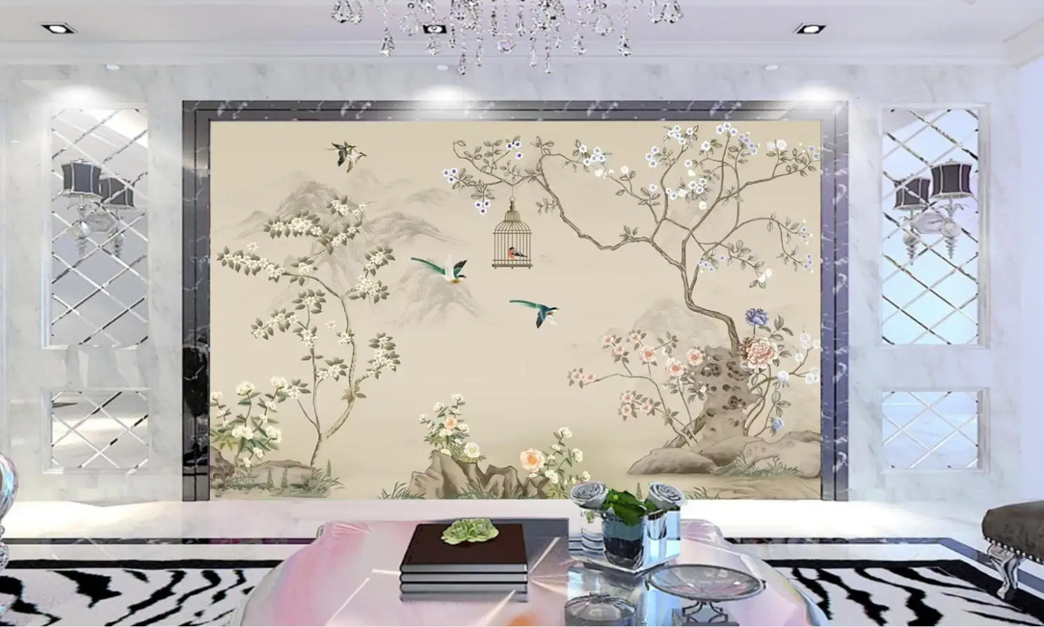 Customize any size wallpaper stereo bird landscape art murals living room home decoration photo wall mural wallpaper обои