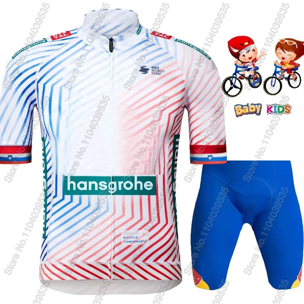 NONE Kinder Boraful Hansgrohe Team 2026 Radtrikot Set Jungen Mädchen Fahrradbekleidung Kinder Fahrradanzug MTB Ropa Maillot 7